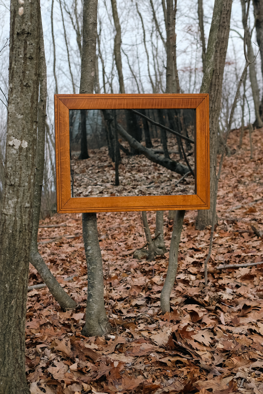 Mirror in Antique Quarter-Sawn Oak Frame